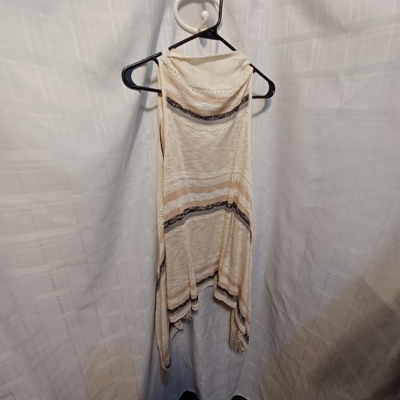 Vanitys striped knit open waterfall vest size small - Picture 2 of 6